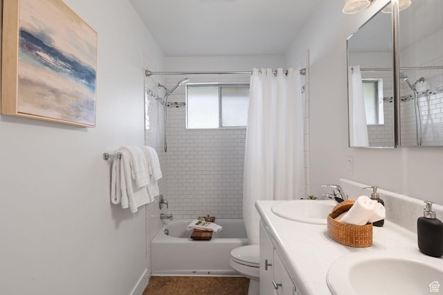 3481 S 3530 E, Salt Lake City, UT 84109 - bathroom with a sink, shower / tub combo with curtain, double vanity, and toilet