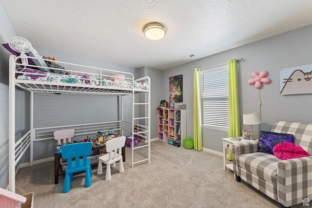 4687 E Jordan Way, Eagle Mountain, UT 84005 - bedroom with carpet, visible vents, baseboards, and a textured ceiling