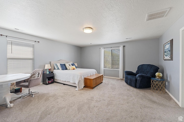 4687 E Jordan Way, Eagle Mountain, UT 84005 - bedroom featuring visible vents, carpet, and a textured ceiling