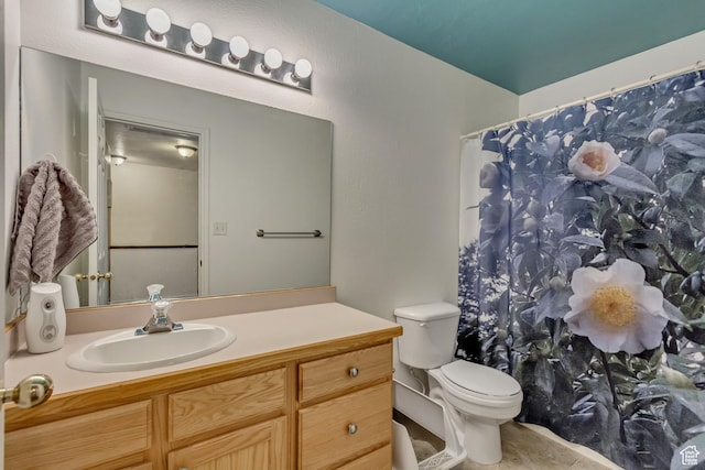 1021 E Riverbend Ln S, Ogden, UT 84404 - bathroom with toilet, a shower with shower curtain, and vanity