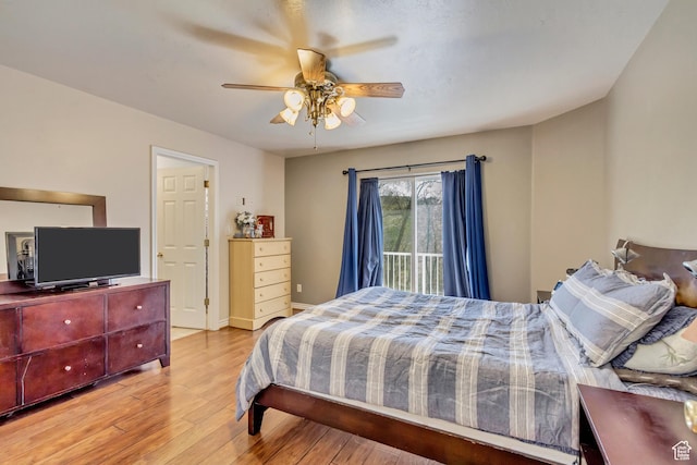 1021 E Riverbend Ln S, Ogden, UT 84404 - bedroom with a ceiling fan and wood finished floors