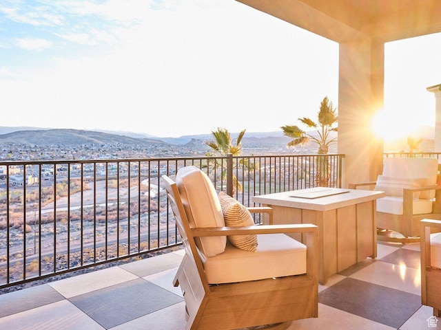 balcony with a mountain view