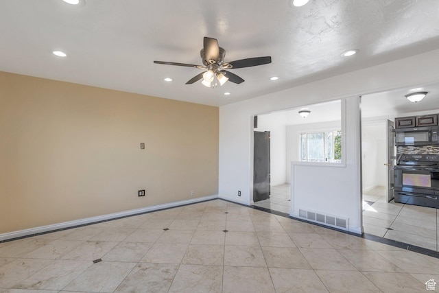 6828 S Georgia Dr, West Jordan, UT 84084 - empty room with recessed lighting, visible vents, light tile patterned flooring, and ceiling fan