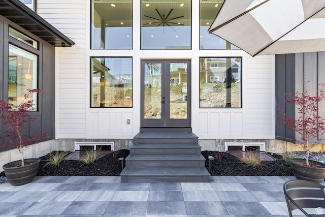 94 S 950 E, Hyde Park, UT 84318 - property entrance with board and batten siding and french doors