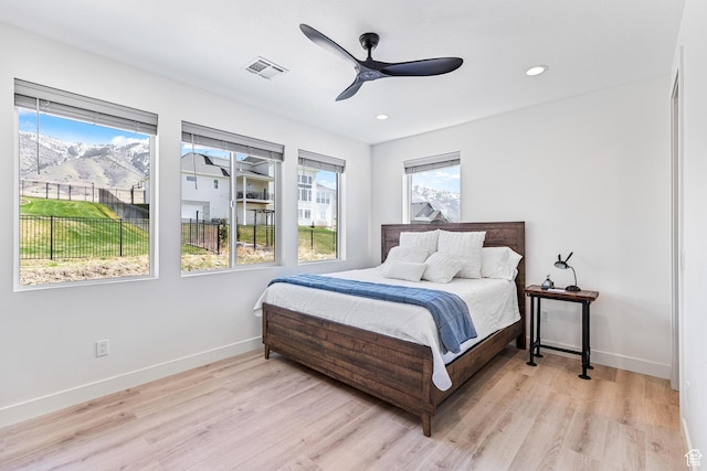 94 S 950 E, Hyde Park, UT 84318 - bedroom featuring light wood finished floors, baseboards, a ceiling fan, and visible vents