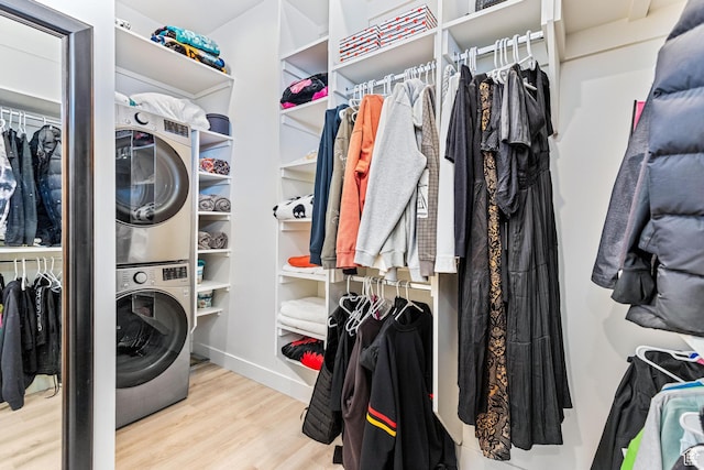 94 S 950 E, Hyde Park, UT 84318 - walk in closet with wood finished floors and stacked washer and clothes dryer