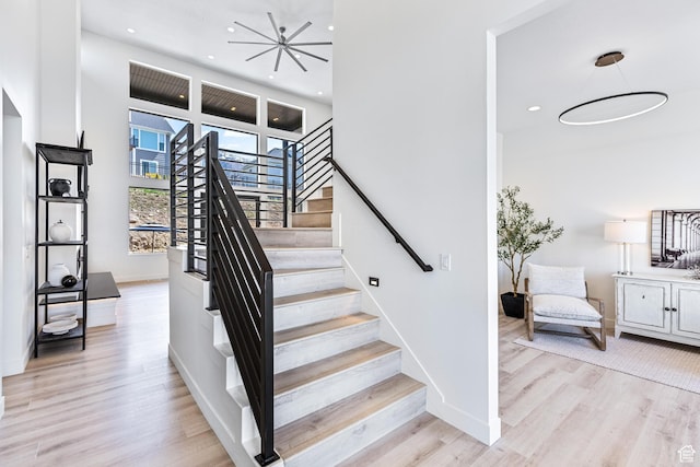 94 S 950 E, Hyde Park, UT 84318 - stairway featuring recessed lighting, baseboards, and wood finished floors
