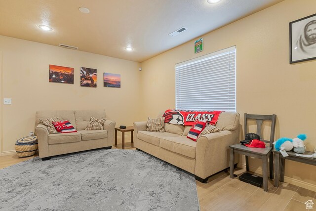 2930 E 450 N Unit F6, St George, UT 84790 - living area with light wood-type flooring, visible vents, and recessed lighting