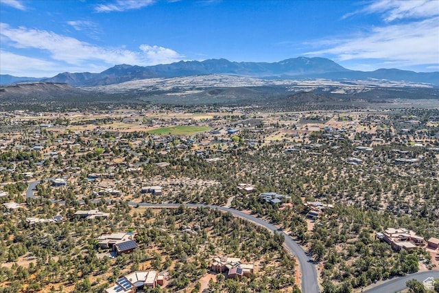 aerial view featuring a mountain view