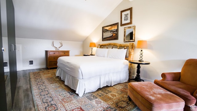 1530 Empire Ave Unit 302, Park City, UT 84060 - bedroom with baseboards, wood finished floors, and lofted ceiling