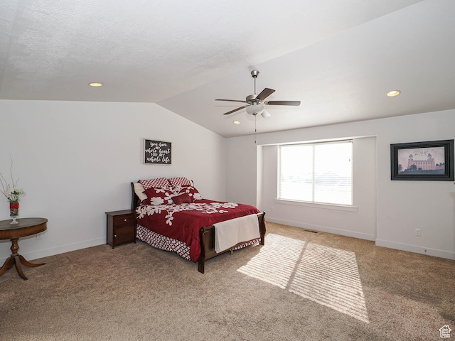 8092 W Rock Creek Cove Ln, Eagle Mountain, UT 84005 - bedroom featuring light carpet, baseboards, and lofted ceiling