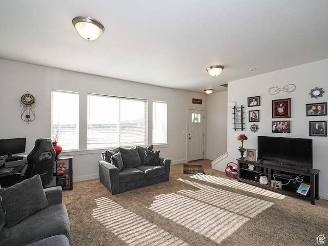 8092 W Rock Creek Cove Ln, Eagle Mountain, UT 84005 - living area with baseboards and carpet floors