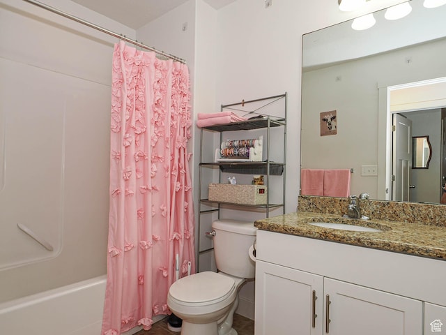 8092 W Rock Creek Cove Ln, Eagle Mountain, UT 84005 - full bath featuring tile patterned floors, shower / tub combo with curtain, vanity, and toilet