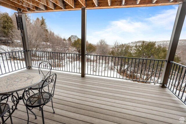 1510 S Mahogany Dr, Garden City, UT 84028 - view of snow covered deck