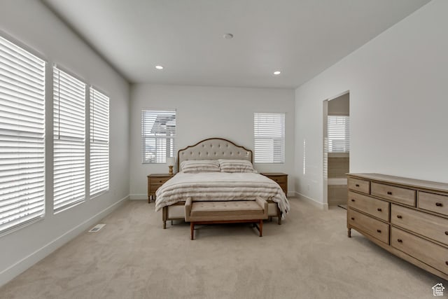 1919 S Sawmill Blvd E, Heber City, UT 84032 - bedroom featuring visible vents, baseboards, recessed lighting, and light colored carpet