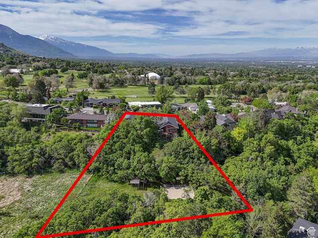 2463 E Michigan Ave S, Salt Lake City, UT 84108 - aerial perspective of suburban area featuring property boundaries highlighted and mountains
