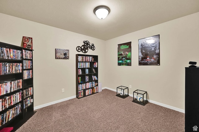 miscellaneous room featuring baseboards and carpet