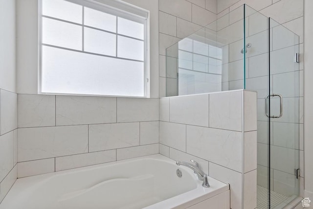 5648 S Adobe Sun Dr, St George, UT 84790 - full bathroom featuring a bath and a stall shower