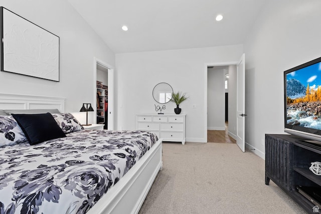 1624 W Chandler Dr, St George, UT 84770 - bedroom with light carpet, recessed lighting, and vaulted ceiling
