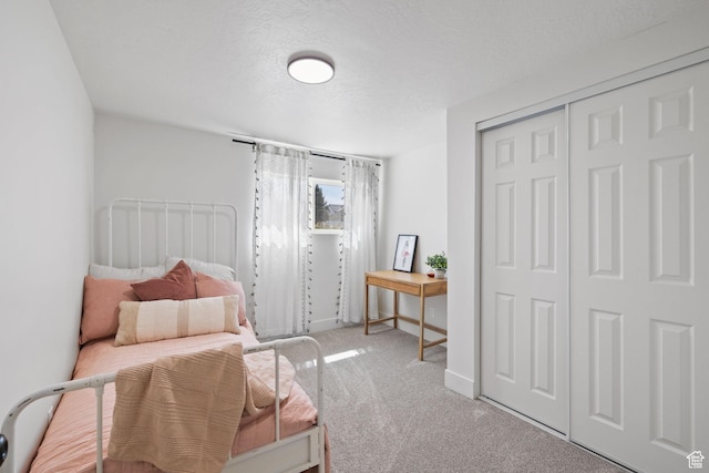 205 S Highland Dr, Santaquin, UT 84655 - carpeted bedroom with a closet and a textured ceiling