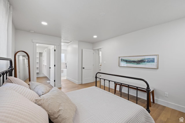 205 S Highland Dr, Santaquin, UT 84655 - bedroom with light wood-style flooring, baseboards, and recessed lighting