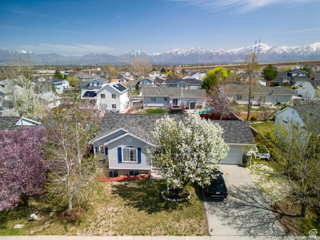 4345 S Long Valley Dr W, West Valley City, UT 84128 - birds eye view of property with a residential view and a mountain view