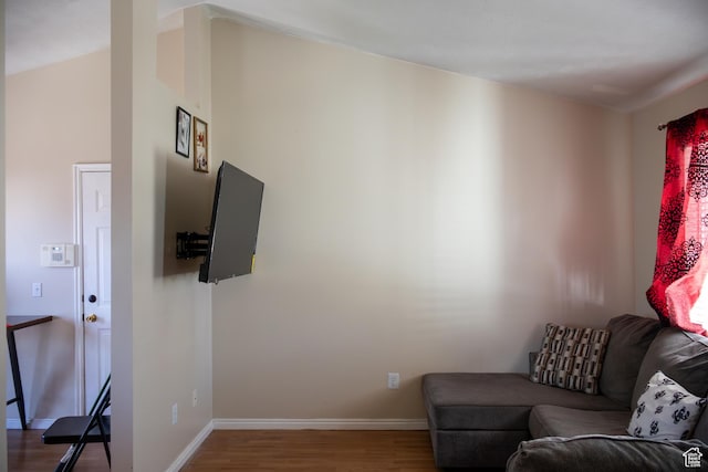 4345 S Long Valley Dr W, West Valley City, UT 84128 - living area featuring baseboards and wood finished floors