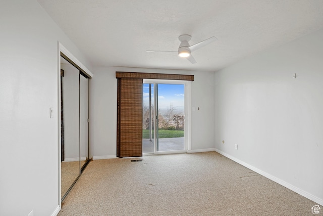 816 E 16th Ave, Salt Lake City, UT 84103 - unfurnished bedroom with access to outside, a ceiling fan, baseboards, and carpet floors