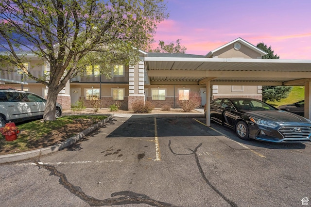 view of covered parking lot