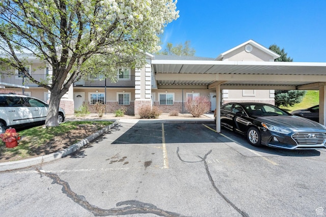 view of covered parking lot