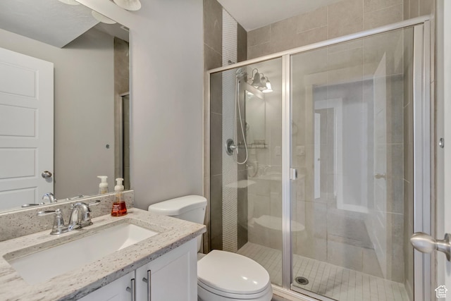 9452 S Alane Hollow Rd W, West Jordan, UT 84081 - bathroom featuring toilet, a stall shower, and vanity