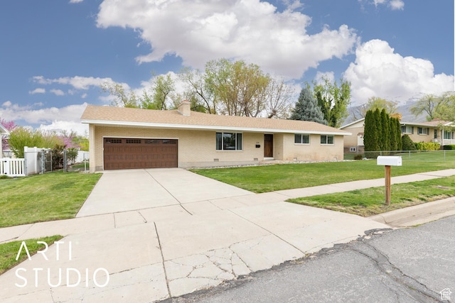 379 E 100 S, Kaysville, UT 84037 - single story home featuring fence, a front yard, and an attached garage