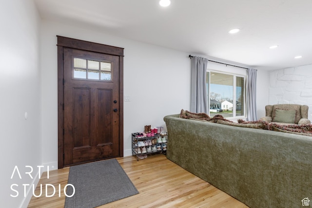 379 E 100 S, Kaysville, UT 84037 - entryway featuring a healthy amount of sunlight, recessed lighting, and light wood-style floors