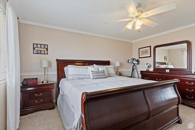 14883 S 3200 W, Bluffdale, UT 84065 - bedroom featuring ornamental molding, a ceiling fan, and light carpet