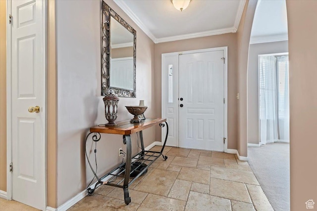 14883 S 3200 W, Bluffdale, UT 84065 - entryway with crown molding, stone tile floors, and baseboards