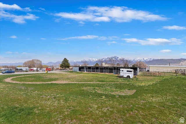 14883 S 3200 W, Bluffdale, UT 84065 - view of yard with a mountain view, an exterior structure, and an outdoor structure