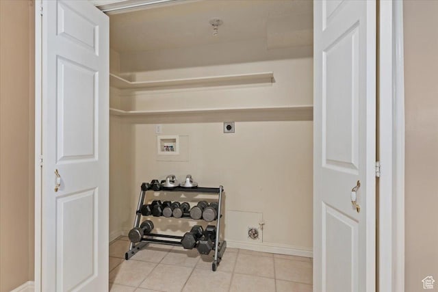 14883 S 3200 W, Bluffdale, UT 84065 - laundry area with baseboards, washer hookup, laundry area, electric dryer hookup, and tile patterned flooring
