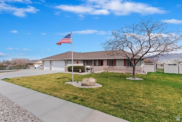 14883 S 3200 W, Bluffdale, UT 84065 - single story home featuring a garage, a front yard, driveway, and fence