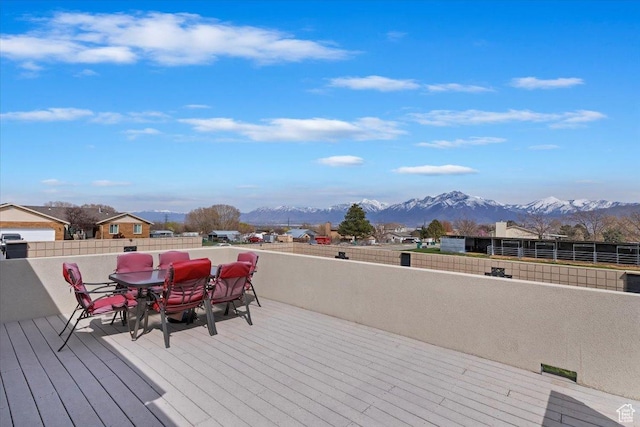 14883 S 3200 W, Bluffdale, UT 84065 - wooden terrace with fence and a mountain view