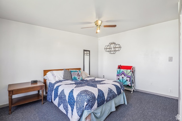 3396 W 3800 S, West Valley City, UT 84119 - bedroom featuring baseboards, a ceiling fan, and carpet