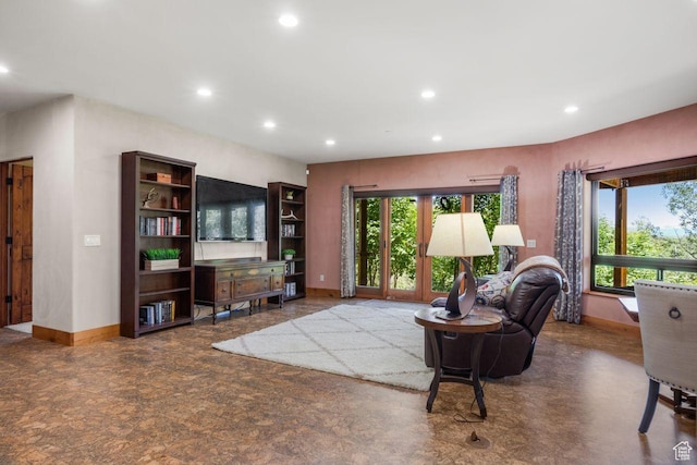10129 N Basin Canyon Rd, Park City, UT 84098 - living room with recessed lighting and baseboards