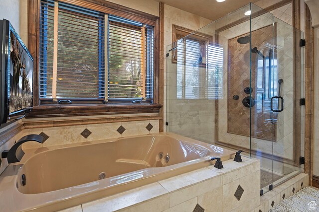 13879 S Standing Oak Dr E, Draper, UT 84020 - full bathroom featuring a shower stall and a bath