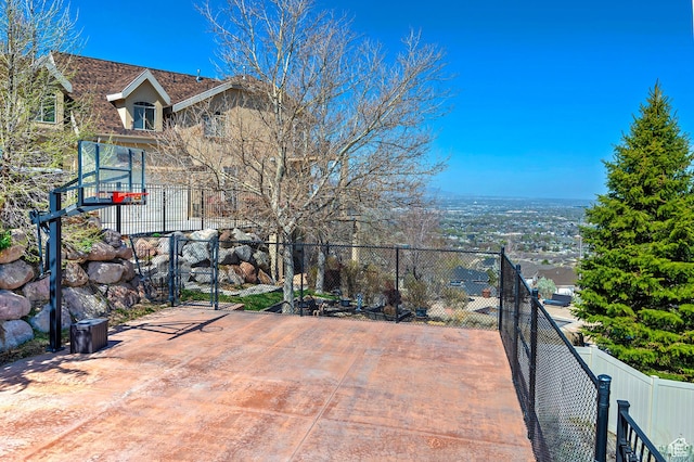 13879 S Standing Oak Dr E, Draper, UT 84020 - view of patio / terrace featuring basketball court and fence