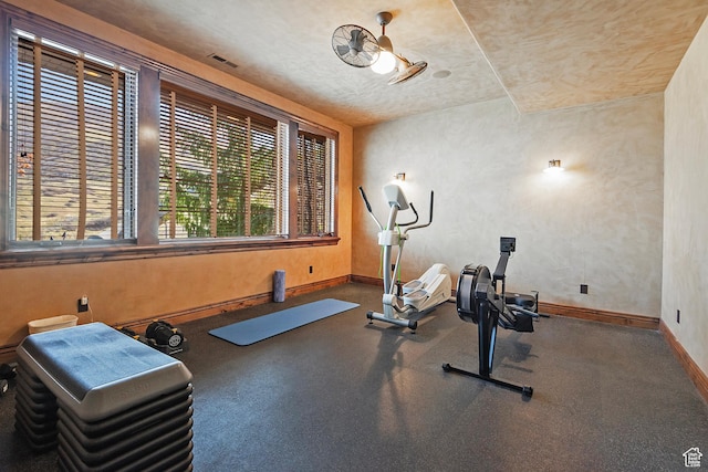 13879 S Standing Oak Dr E, Draper, UT 84020 - exercise room featuring baseboards and a textured ceiling