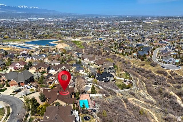 13879 S Standing Oak Dr E, Draper, UT 84020 - birds eye view of property featuring a water view and a residential view