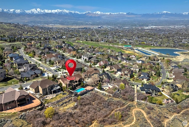 13879 S Standing Oak Dr E, Draper, UT 84020 - aerial view featuring a water and mountain view and a residential view