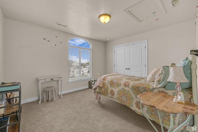 888 W 2800 N, Pleasant Grove, UT 84062 - bedroom with a closet, baseboards, visible vents, and carpet floors