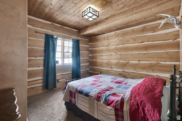 4100 Buck Way Unit 1947, Heber City, UT 84032 - carpeted bedroom featuring wooden ceiling and wood walls