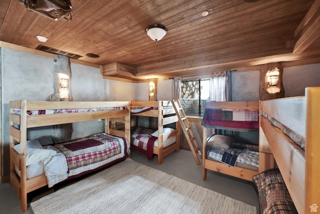 4100 Buck Way Unit 1947, Heber City, UT 84032 - bedroom with wooden ceiling, visible vents, and concrete floors