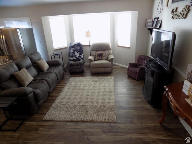 475 W 100 N, Aurora, UT 84620 - living area with baseboards and dark wood-type flooring